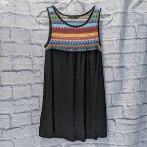 NWT black tank w/ colorful knit